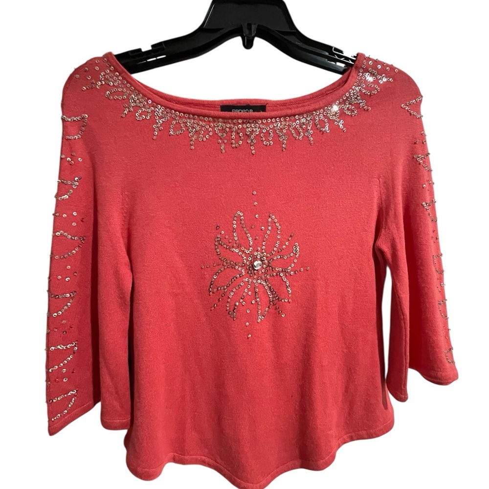 Ardene Coral Embellished Sweater silk & cashmere